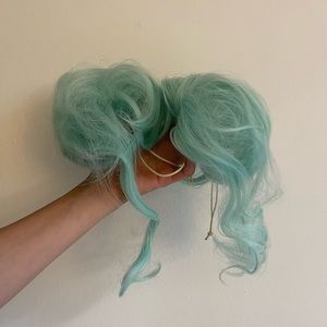 INH Miley Clip In Space Buns - Seafoam Green